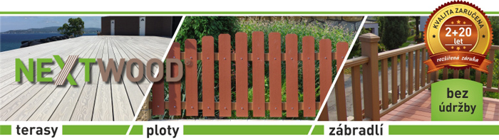 ploty, terasy a zábradlí z odolného dřevoplastu WPC NEXTWOOD